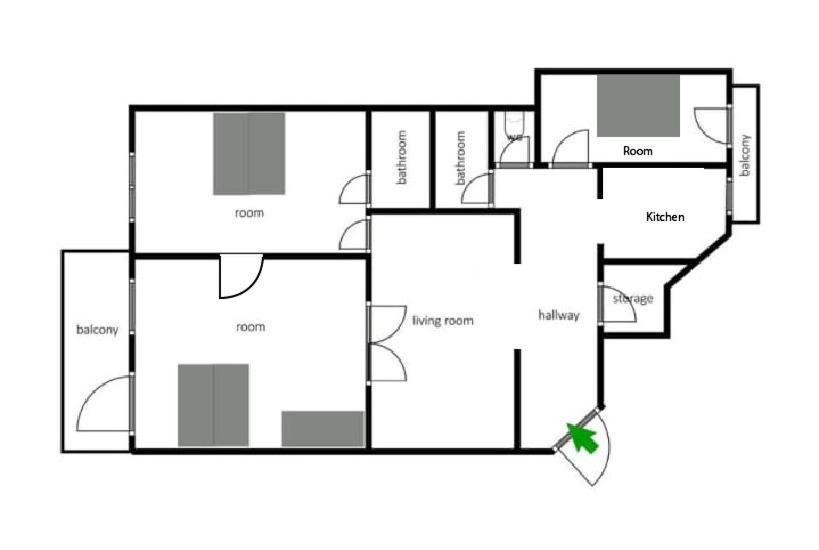 Central&cozy Balcony!3bdr 2bth * Будапешт